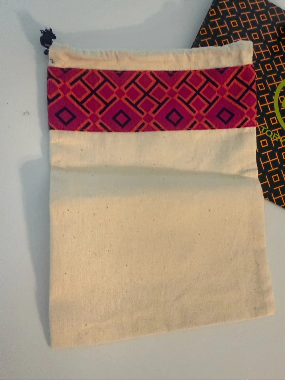 Set of Tory Burch dust bag in iconic Pink double T logo + Tory Burch gift bag